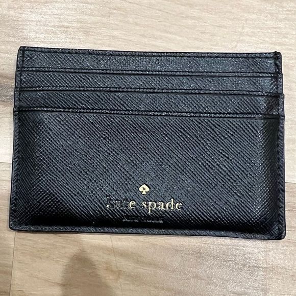 Kate Spade Black Glitter Wallet Card Holder - Picture 2 of 3